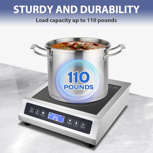 Commercial Induction Cooktop, Portable Electric Countertop Burner with Sensor Touch and LCD Screen(3500W/220V),Commercial Grade Induction cooker for Hotel Restaurant School - style: 3500W