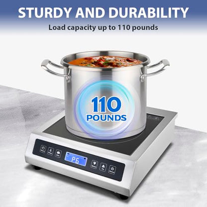 Commercial Induction Cooktop, Portable Electric Countertop Burner with Sensor Touch and LCD Screen(3500W/220V),Commercial Grade Induction cooker for Hotel Restaurant School - style: 3500W