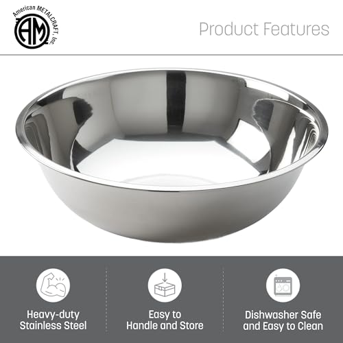 American METALCRAFT, Inc. 3 qt Stainless Steel Mixing Bowl, Silver - size: 3 Quarts, style: Standard