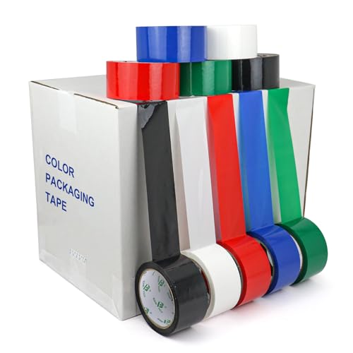 BOMEI PACK Blue Packing Tape, 6 Rolls of 1.88'' x 60yds Per Roll - color: blue
