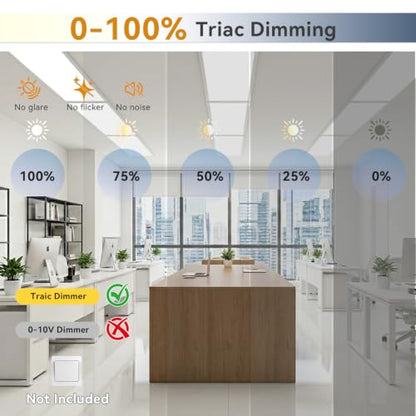 1x4 LED Flat Panel Light, 5500LM, 3CCT Selectable, Dimmable Ceiling Light - color: White, size: 2PACK