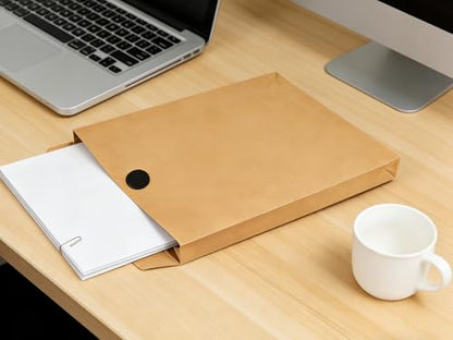 10 Pack Large Kraft Manilla Envelopes, 9.3" x 13" Big Envelopes for Documents, Expandable Hook-and-Loop Closure, Tear-Resistant Mailing Envelopes for Office, Business, File Storage