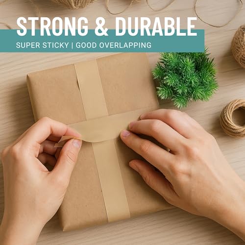 Brown Kraft Paper Packing Tape 1-Pack 2in x 44 yd – Strong Adhesive - size: 1-Pack