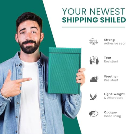 Green Bubble Mailers 6x10 Poly Padded Envelopes #0, 250 Pack Bulk - color: Green, size: 6"x10" / 250 Pack