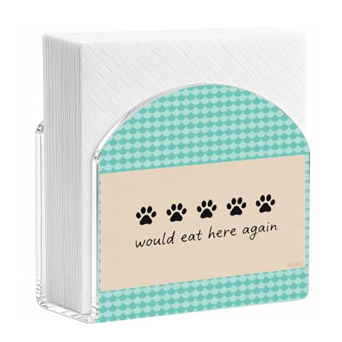 Dog Paw Review Quote Acrylic Napkin Holder for Pet Cafe Kitchen Decor - color: Dog Paw