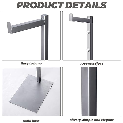Sintuff Clothing Display Stand 48-72 Inches Adjustable Metal Rack, Silver - color: Silver