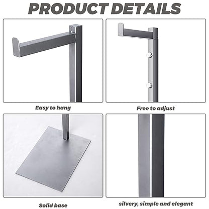 Sintuff Clothing Display Stand 48-72 Inches Adjustable Metal Rack, Silver - color: Silver