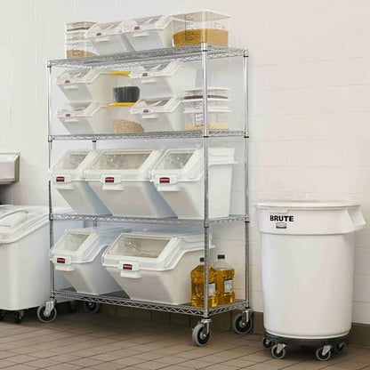 Rubbermaid Commercial Products Space Saving Square Food Storage Container 8 Quart Clear for Kitchen/Sous Vide/Meal Prep - size: 8 Qt., style: Container
