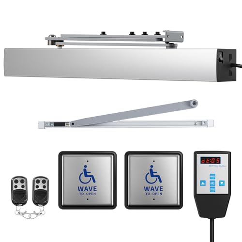 Handicap Door Opener, Automatic Swing Door Operator for Disabled People, Low Energy ADA with Stainless Steel Wave-to-Open Buttons