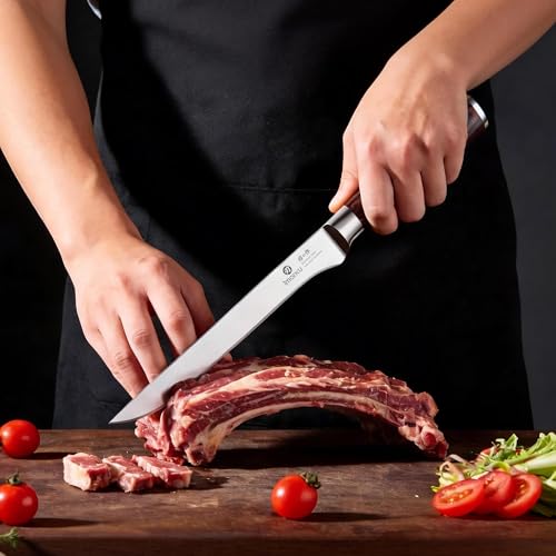 imarku 3 Piece Knife Set, Japanese High Carbon Stainless Steel Chef Knife - color: Pakkawood Brown