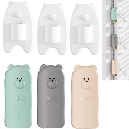 Door Pinch Guard Baby Proofing - Door Hinge Cover,Hanging Silicone Pinch Guard and Anti Slam Stopper,Anti-Pinch Safety Latch for Cabinet Drawer Window3pcs (Green+Grey+Apricot)