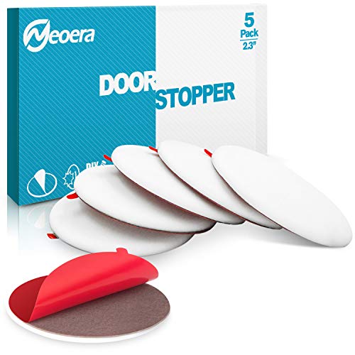 Neoera Door Stopper Wall Protector (5Pack) 2.3" Rubber Door Handle Bumper, Wall Protectors with Premium Self Adhesive Sticker for Protecting Wall (White) - color: White, size: 2.3"