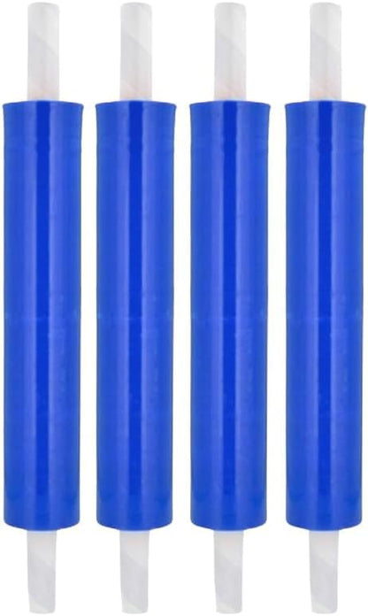 PSBM Dark Blue Stretch Wrap with Handles, 4 Rolls 20 Inch x 1000 Feet 80 Gauge, Heavy Duty Plastic Wrap Industrial Strength Shrink Film for Moving, Packing & Shipping - size: 4 Rolls, style: Blue