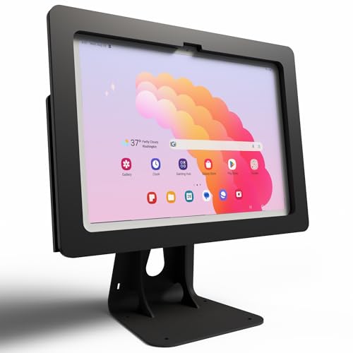 Anti-Theft Acrylic Case for Lenovo TAB Tablet with 360 Rotate 180 Swivel Metal Desktop Stand & 90-Degree USB C Cable (Black, M10 Plus Gen 3) - color: Black, size: M10 Plus Gen 3
