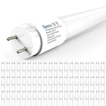 Sunco 60 Pack 4 Foot T8 LED Tube Light Bulbs, 5000K, 20W, Hybrid A+B - size: 60 Pack