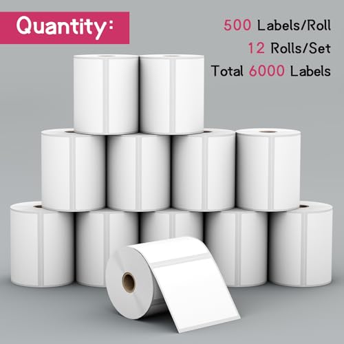 12 Rolls 4" x 3" Direct Thermal Shipping Labels for Small Business Supplies - size: 4" x 3" - 12 Rolls