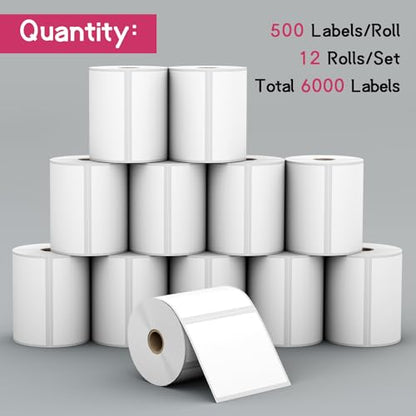 12 Rolls 4" x 3" Direct Thermal Shipping Labels for Small Business Supplies - size: 4" x 3" - 12 Rolls