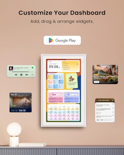 Apolosign 21.5-inch Digital Calendar, No-Subscription, Smart Wall Planner with Calendar Sync, Chore Chart, Meal, Apps & Dashboard, Electronic Touchscreen Display for Family Schedules, Dual Mode (White) - color: White