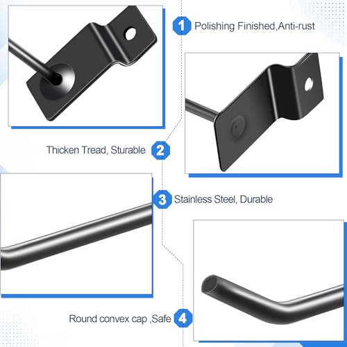 100 Slatwall Hooks Display Panel, Black, 4 and 6 and 7 and 10 Inch - color: Black, size: 4 and 6 and 7 and 10 Inch