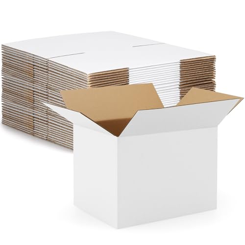 Eupako 8x6x6-Small-Shipping-Boxes-30-Pack-White-Corrugated-Box-Mailers, Cardboard Boxes for Packaging Small Business, Mailing - color: White, size: 8x6x6 Inches (30 Pack)