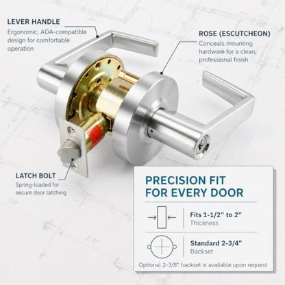 LO-Lock Entrance/Keylock Function, Commercial Lever Door Lock,ADA-Compliant - style: Entrance/Keylock