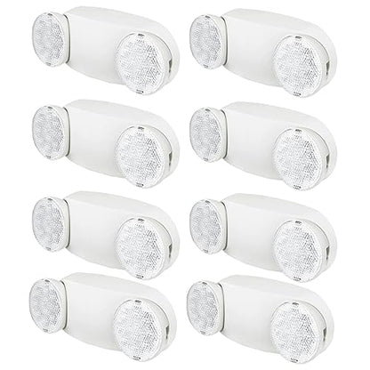 KASTLITE Commercial LED Emergency Light, Round Lens Style, 8-Pack - color: WHITE - ROUND, size: 8 Pack