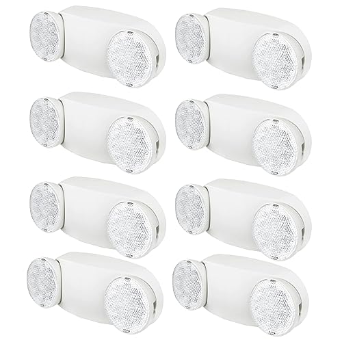 KASTLITE Commercial LED Emergency Light, Round Lens Style, 8-Pack - color: WHITE - ROUND, size: 8 Pack