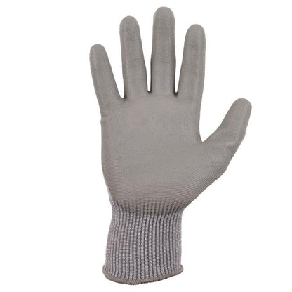 Ergodyne ProFlex 7024 Cut Resistant Work Gloves, ANSI A2, PU Coated Palms for Flexible No Slip Grip, Abrasion Resistant, 13g, Touchscreen Capable, Gray, Large - size: Large