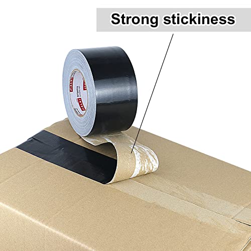 JIALAI HOME Black Duct Tape 3 Inch Wide, Industrial Grade 3 inches x 55 Yards (164 ft), 9 Mil Heavy-Duty, Waterproof, Strong, Flexible, No Residue, for Crafts & Home Improvement - color: Black
