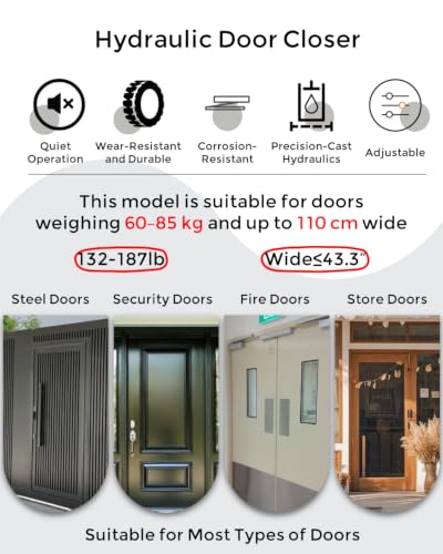 Adjustable Concealed Door Closer, Automatic Hydraulic Soft Close
