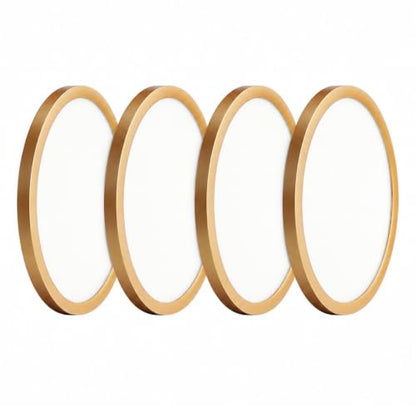 8Inch Low Profile Ceiling Light, 15W 1200LM 5CCT Ultra Thin Surface Mount Light for Wet Location, No Flicker and Dimmable Flush Mount Lighting, 8 Inch 4Pack Gold - color: Gold-4 Pack, size: 8 Inch