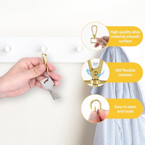 20 Pcs Metal D Ring Swivel Lobster Claw Clasp Snap Hooks Purse Hardware - color: Gold, size: 3/4 Inch