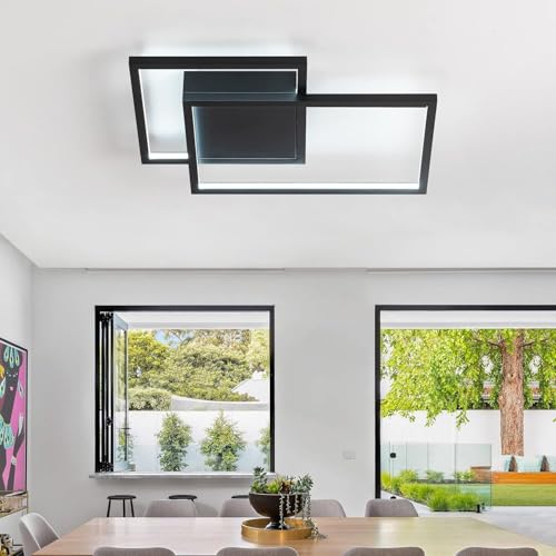 Modern Ceiling Light,Black Flush Mount Modern Light Fixtures Ceiling - size: 2-light