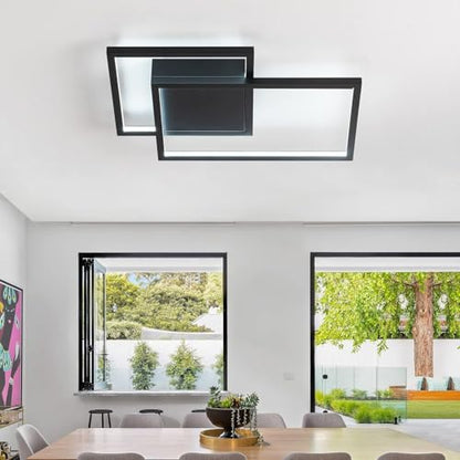 Modern Ceiling Light,Black Flush Mount Modern Light Fixtures Ceiling - size: 2-light