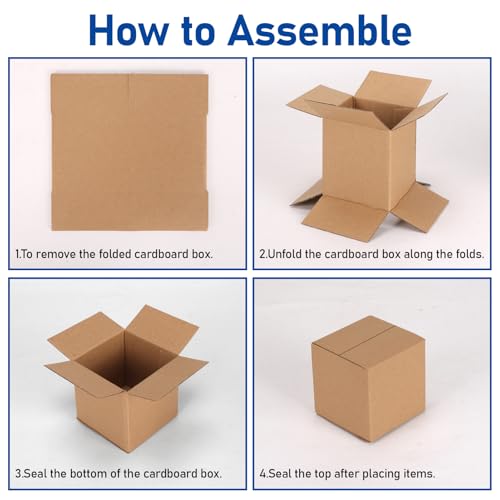 CRUGLA 30 Packs 4x4x4 Shipping Boxes for Small Business, Corrugated Cardboard Boxes Bulk for Shipping Packing Mailing - size: 4x4x4 Inch 30 Pack