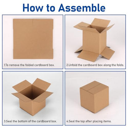 CRUGLA 30 Packs 4x4x4 Shipping Boxes for Small Business, Corrugated Cardboard Boxes Bulk for Shipping Packing Mailing - size: 4x4x4 Inch 30 Pack