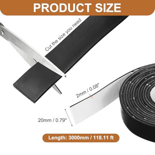 Smoke Fire Seal Strip 9.8Ft 20mm/0.79" Wx 2mm/0.08" T Black - color: Black, size: 9.8FT x 20mm / 0.79" W x 2mm / 0.08" T