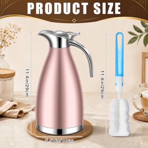 Uiifan 2 Pcs 68oz Thermal Coffee Carafe,Rose Gold, Sliver - color: Rose Gold, Sliver