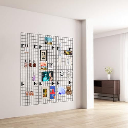 Commercial Grade Gridwall Panels – Heavy Duty Grid Panel for Any Retail Display, 2’ Width x 6’ Height, 3 Gridwall Panels Per Carton (Black Finish) - color: Black, size: 2'x6' (Pack of 3)