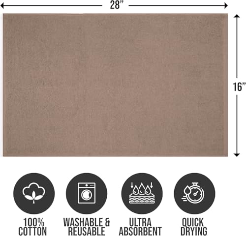 Salon Towels – Pack of 24 (16"x27") 100% Cotton Ring Spun (Not Bleach Proof) Ultra Soft, Highly Absorbent Hand Towels – Bulk for Spa, Gym & Salon (Taupe) - color: Taupe