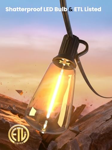 Svater Outdoor String Lights 25 FT, Patio Light Outside Waterproof 13 Bulbs - size: 25FT