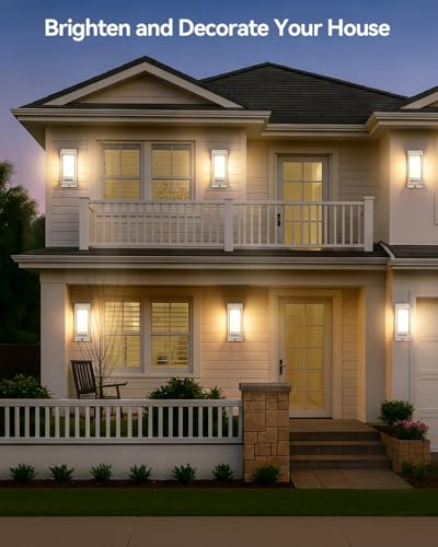 RAYVO Dusk to Dawn Outdoor Wall Lights 2 Pack, LED Bulb Included, E26 Base - color: White