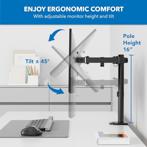 Mount-It! Single Monitor Arm Desk Stand, 19-32" Screens