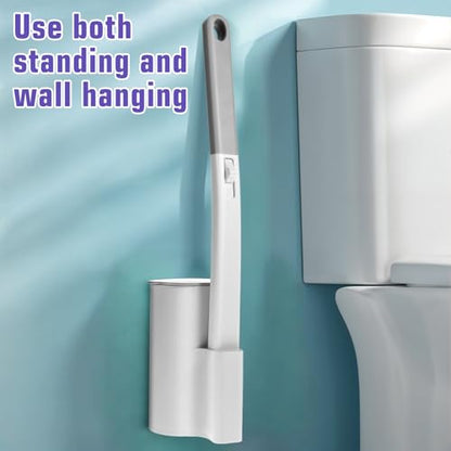 Disposable Toilet Brush Cleaning System with 60pcs Refills Pads Replacement Heads, Toilet Cleaning Stick, Wall Mounted Toliet Wand Kit Bathroom Maintenance, Toilet Bowl Cleaner Wands Holder and Set