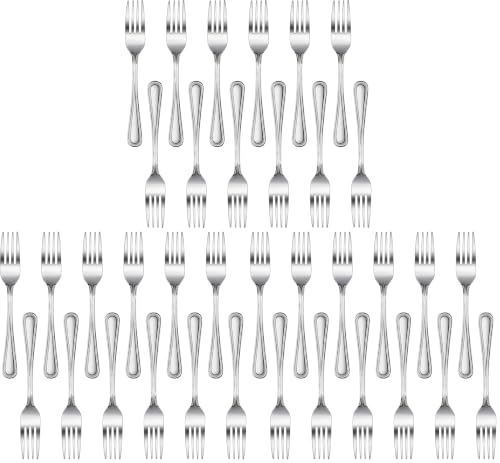 New Star Foodservice Bead Pattern 18/0 Stainless Steel Dinner Fork, 7.7-Inch, Set of 12, Commercial Grade (Pack of 3) - size: Dinner Fork (7.7-Inch) (Pack of 3)