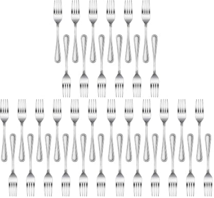 New Star Foodservice Bead Pattern 18/0 Stainless Steel Dinner Fork, 7.7-Inch, Set of 12, Commercial Grade (Pack of 3) - size: Dinner Fork (7.7-Inch) (Pack of 3)