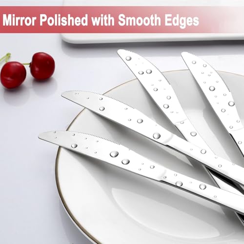 Pleafind 36 Pcs Stainless Steel Dinner Knives - 9.1 Inch Premium Table Cutlery, Durable Butter Knives, Mirror Polished Silverware Flatware for Home Kitchen Restaurant Use, Dishwasher Safe