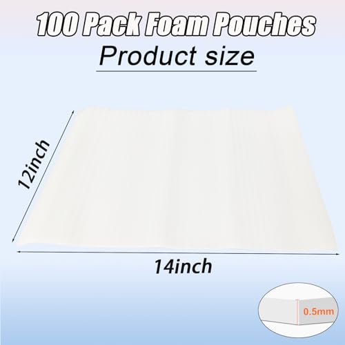XHmax 100PCS 12x14Inch Cushioning Foam Pouche for Moving and Storing - size: 100PCS-12X14IN(0.5T)
