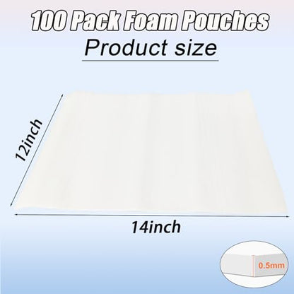 XHmax 100PCS 12x14Inch Cushioning Foam Pouche for Moving and Storing - size: 100PCS-12X14IN(0.5T)