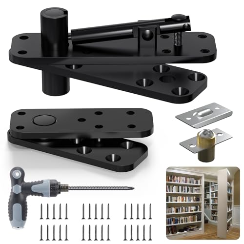 Pivot Hinge, Heavy Duty Hidden Door Hinge for Wood Secret Door - color: Large